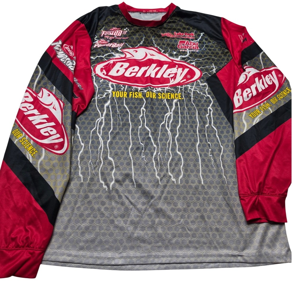 Berkley Fishing Jersey Mens XL Abu Garcia PowerBait Lake Fork Marina Long Sleeve